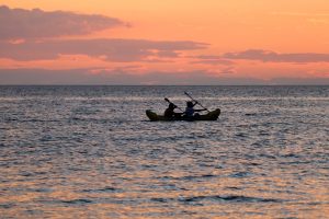 Kayaking sunset